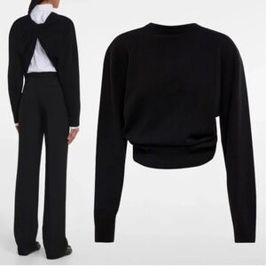 "Laris" 100% wool twisted back crew neck